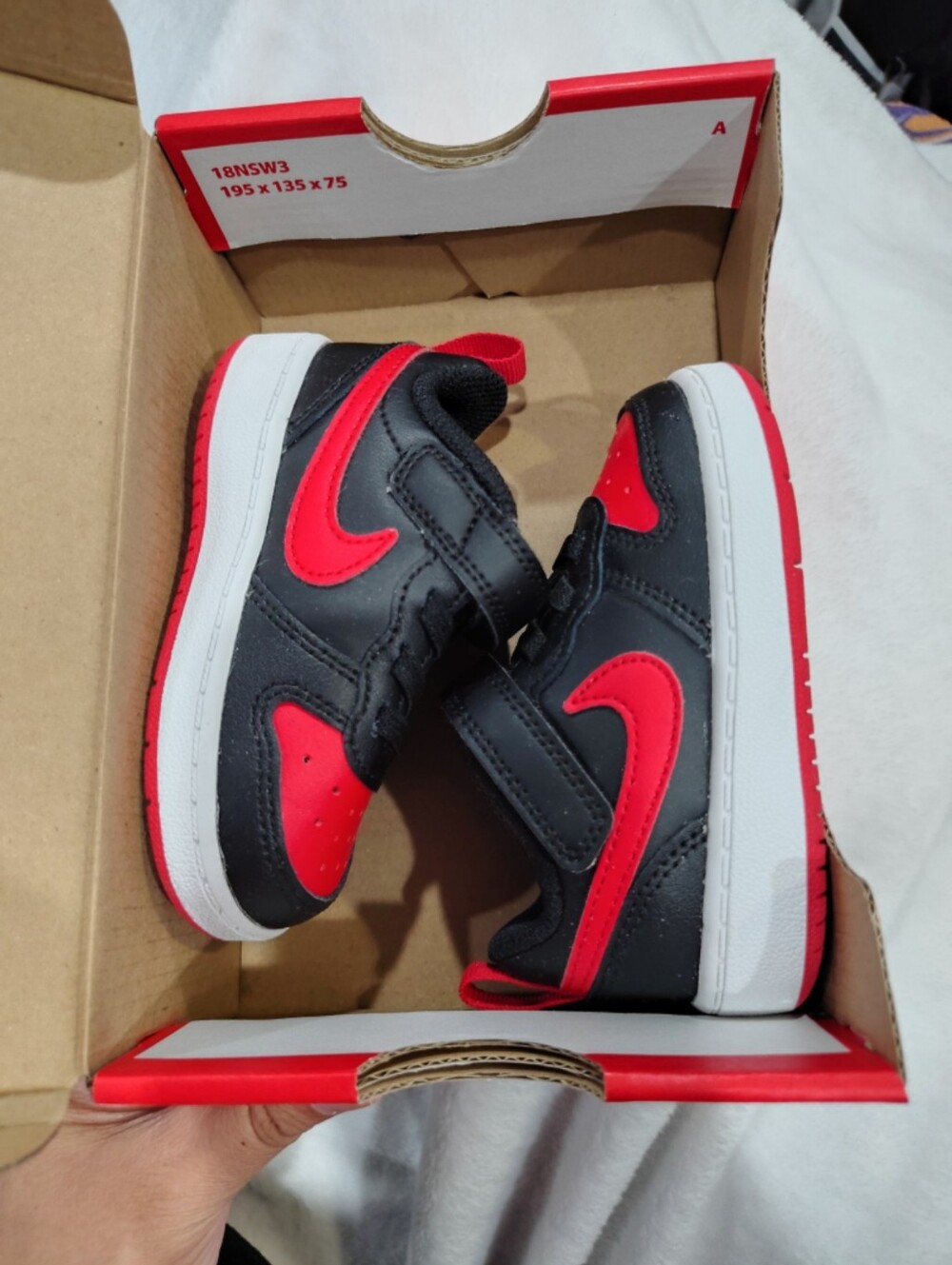 Nike Kids Black and Red Low-Top Nike court borough low 2 toddler